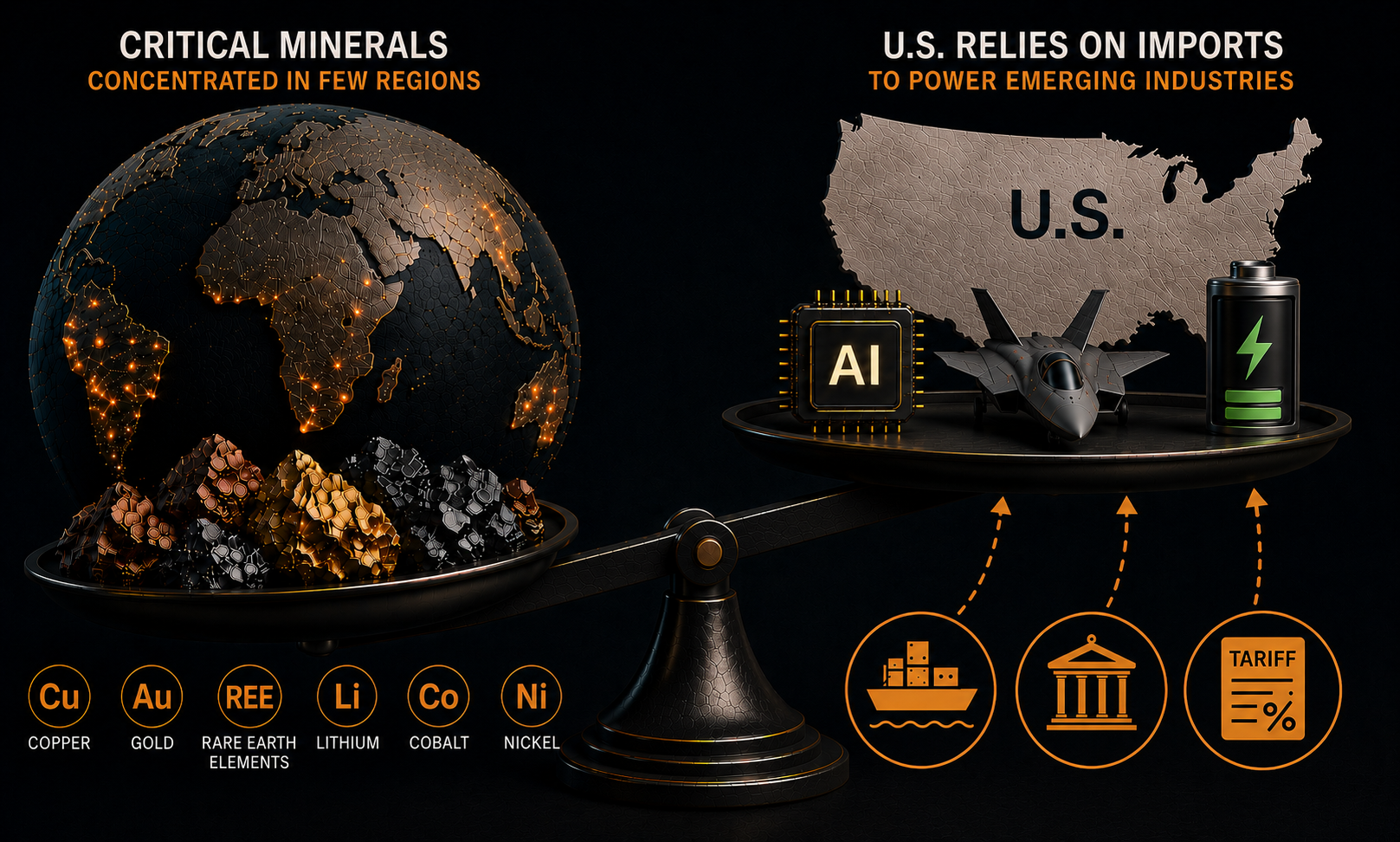 Uneven global distribution of critical minerals